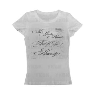 Imagem de Camiseta Cropped De Manga Longa Feminina Y2K Punk Gótica Vintage Casua