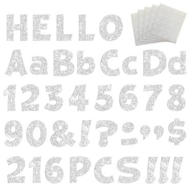 Imagem de Starboling Quadro de avisos com glitter, cartaz de 10 cm, autoadesivo para caixa de correio, artesanato, sala de aula, escola, decoração de casa (prata)