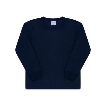 Imagem de Camiseta Manga Longa Infanto Juvenil Masculina Algodão - Aymee, Azul m