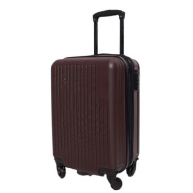 Imagem de Mala de Bordo Pequena 10kg ABS Casca Dura, Rodas Giratórias 360°, Cadeado Fixo, Bagagem de Mão Aprovada ANAC(Marrom-escuro)
