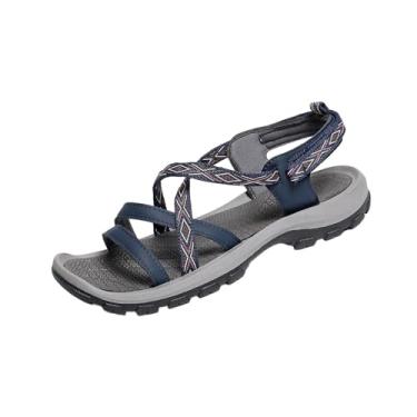 Imagem de Sandália feminina sem cadarço plus size com elástico e design respirável, Azul royal, 38