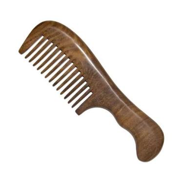 Imagem de Pente De Madeira De Sândalo Antiestático Para Desembaraçar Cabelos Com