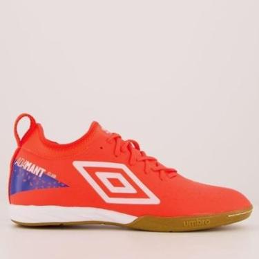 Imagem de Chuteira Umbro Adamant Club Futsal Coral e Branca-Masculino