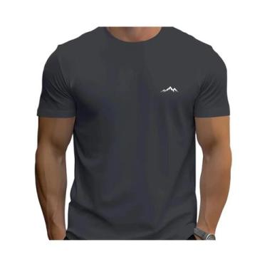 Imagem de Camiseta Casual De Algodão Para Homens, Estilo Esportivo, Gola Redonda