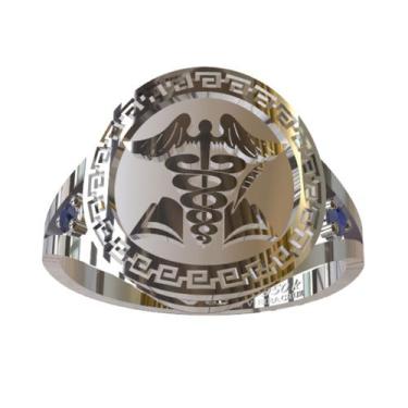 Imagem de Anel De Formatura De Secretariado Executivo Em Prata 950k - Vieira Cru