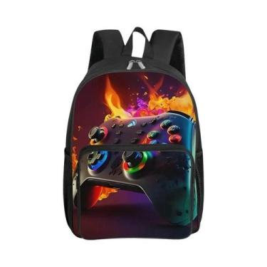 Imagem de Mochila Com Padrão De GamePad Em 3D Para Meninos E Meninas, Bolsa Esco