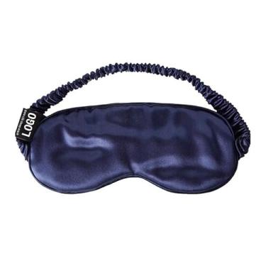 Imagem de Máscara de olho de seda dupla face com bloqueio de luz - Máscara de olho de tecido macio respirável confortável para homens e mulheres, alça ajustável para cochilos em casa, viagem, escritório, (azul