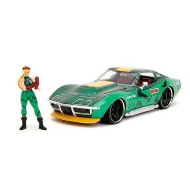 Imagem de Jada Street Fighter 1:24 1969 Chevrolet Corvette Stingray ZL1 e boneco Cammy de 7 cm, brinquedos para crianças e adultos