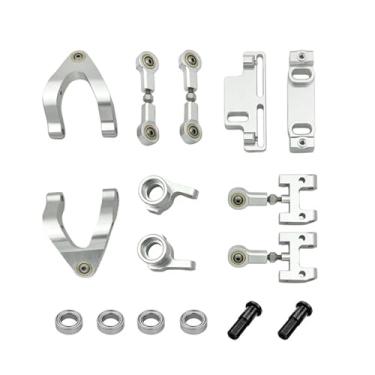 Imagem de RC Car Parts for WPL for D12 D42 Metal Steering Cup Upper Lower for Swing Arm for Seat Steering Slider Turning Block RC Car Upgrade Spare Parts(Silver)