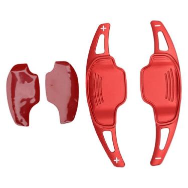 Imagem de Tbest Capa de Remo de Mudança de Volante do Carro, Remo de Mudança de Volante Estendida Tampa de Acabamento de Função Dupla Substituição para Camaro ZL1 TL1 TL SS 2017-2024 (Vermelha)