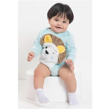 Imagem de Body Longo Plush Bebê Bordado Neutro Lessa Kids Inverno 8925-Unissex