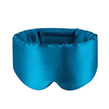 Imagem de Máscara de dormir para os olhos, cobertura completa para dormir, ferramenta de dormir, faixa de cabeça ajustável, carro, viagem de negócios, viagem, casa, (azul)