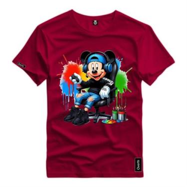 Imagem de Camisa Mickey Mouse Gamer Personagem Desenho Camiseta Algodão Personal