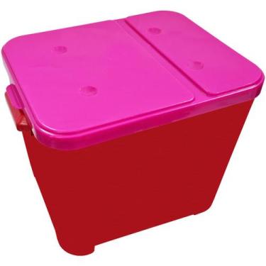 Imagem de Container Furacão Pet Vermelho Com Tampa Rosa 15Kg