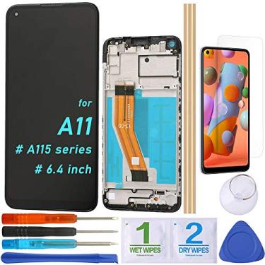 Imagem de PDTEK Tela LCD Substituição Touch Display Digitalizador Assembléia para Samsung Galaxy A11 A115 SM-A115FDS A115F A115M A115MDS A115U A115A A115AZ (6.4-Preto com Moldura)