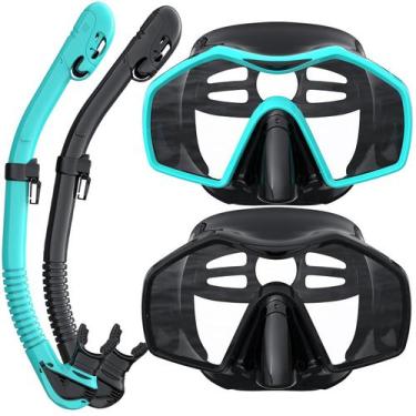 Imagem de Equipo de Snorkel Skarif Máscara de Snorkel con Tubo Seco para Adultos
