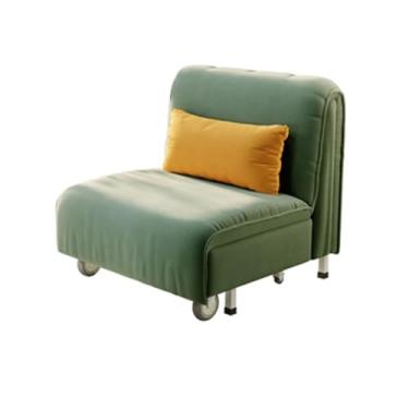 Imagem de Sofá-cama dobrável moderna, cadeira, estofada individual com roda, convidado para sala de estar, escritório em casa, cadeira de dormir (verde, 80 cm)