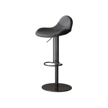 Imagem de Balcão de cozinha moderno leve cadeira de bar de luxo para casa cadeira alta giratória cadeira de bar cadeira ilha de aço inoxidável cadeiras de bar (cinza escuro)