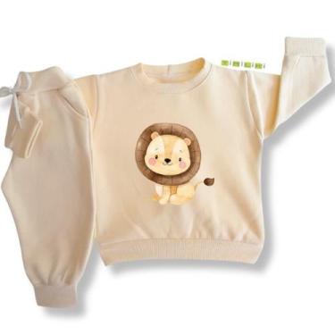 Imagem de Conjunto de Moletom Infantil Flanelado de Frio Unissex Roupa de Invern