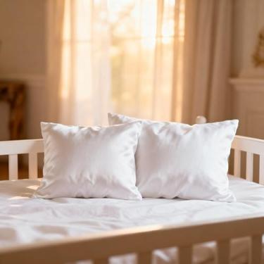 Imagem de Empire Linens Fronha infantil – Capa de almofada macia 100% algodão para crianças | Fecho de zíper | Respirável e lavável | Serve para capa de travesseiro infantil (branca, 33 x 45 cm)