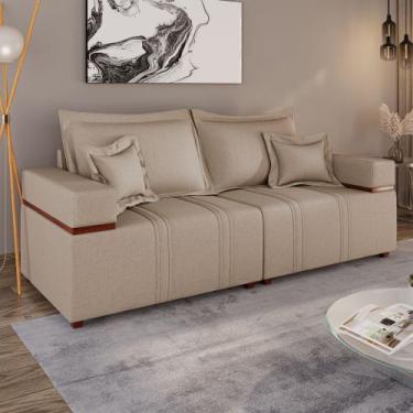 Imagem de Sofá na Caixa 4 Lugares 200 cm Linho - Lufer Estofados