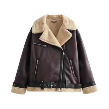 Imagem de Outono novo estilo europeu e americano feminino solto moda com cinto g