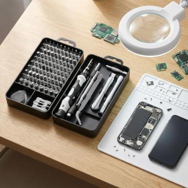 Imagem de Conjunto B de chave de fenda de precisão 115 em 1, kit de ferramentas de reparo eletrônico, broca micromagnética com eixo flexível para telefone, Mac, computador, relógio, console, campainha