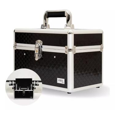 Imagem de Maleta De Maquiagem Objetos Anna Make Média Vazia Preta
