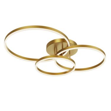 Imagem de Lustre Luminaria Aneis Infinito 3 Em 1 Perfil Led Arco Orbital Decorativo Moderno Luxo Quarto Sala