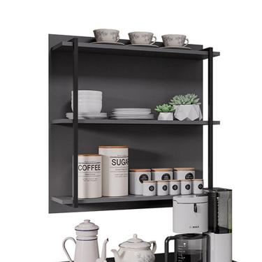 Imagem de Prateleira Industrial Tripla Cozinha Suspenso De Parede Emi 70,5cm Graf M12 - D'rossi