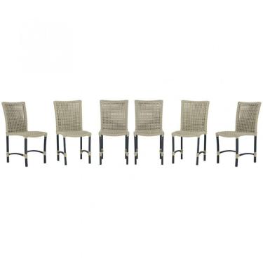 Imagem de 6 Cadeiras Cannes Corda Náutica Alumínio Cozinha Jantar Rami