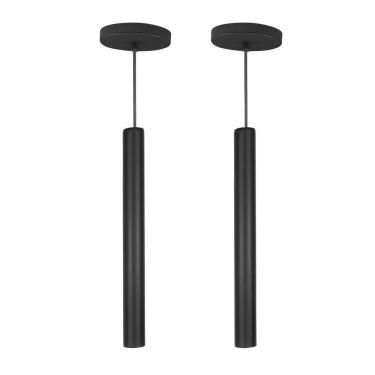 Imagem de Kit 2 Pendente Tubo Palito Moderno 45cm - Preto