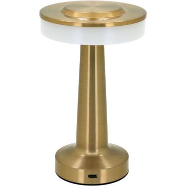 Imagem de Luminária Decorativa De Led Mesa Usb Metal 20x12x12cm Dourado