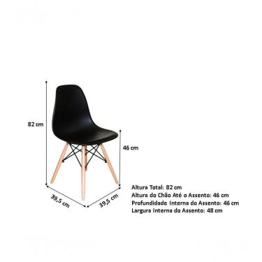 Imagem de Conjunto Com 6 Cadeiras Eames Preta