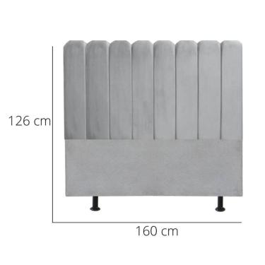 Imagem de Cabeceira Nuvem Cama Queen 160 Cm Alanis Suede Cinza Claro