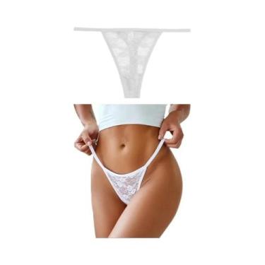 Imagem de Calcinha Sexy Feminina De Cintura Baixa Em Tule, Cor Sólida, T-back, T