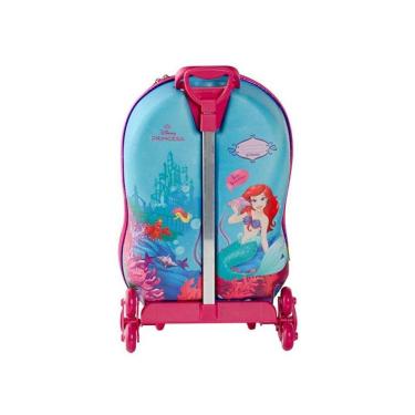 Imagem de Mala De Viagem Infantil Com Rodinha Pequena Sereia Ariel 3d