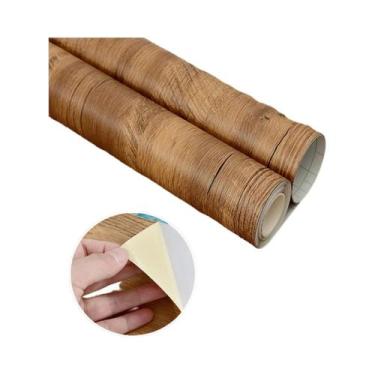 Imagem de Papel De Parede PVC Com Textura De Madeira De 55cm, Impermeável E Auto