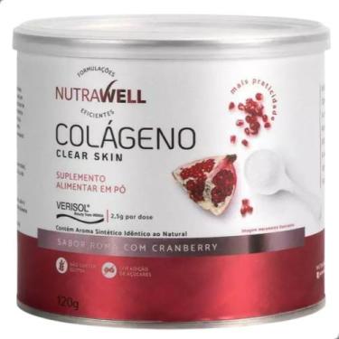 Imagem de Colageno Clear Skin Verisol Pele Cabelo Unha 120g Nutrawell, Romã Com 