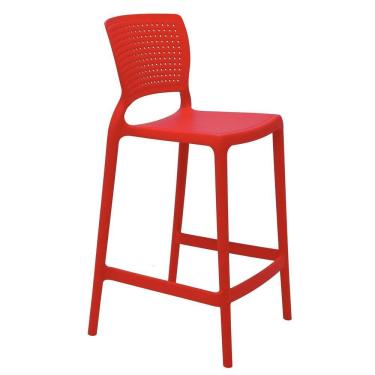 Imagem de Cadeira Tramontina Safira Alta Residência Em Polipropileno E Fibra De Vidro Vermelha Tramontina