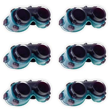 Imagem de Oculos De Solda Protecao Kit 6 Uni EPI Máscara Articulavel Dupla Lente Para Soldador Com Filtro Equipamento Profissional