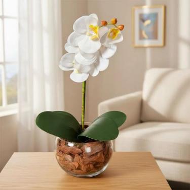 Imagem de Arranjo para Mesa de Jantar Orquídeas Branca Artificial - Decore Fácil