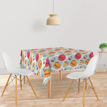 Imagem de Toalha De Mesa Quadrada Tecido Oxford Café da Manhã Cerejas e Café TL5