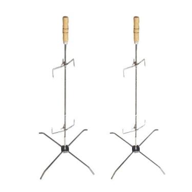 Imagem de Kit 2 Espetos para Costela de Chão Costelão Churrasco - INOX LAURINDOS