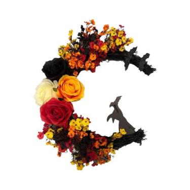 Imagem de Guirlanda De Halloween Em Plástico Com Design De Lua Crescente E Gato,