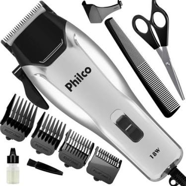 Imagem de Kit Máquina Cortar Cabelo Barba Philco 4 pentes PCR04 9 Acessórios 18W