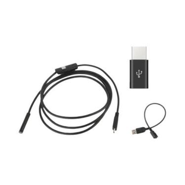 Imagem de Câmera Endoscópica Mini Flexível 7mm À Prova d'Água Com 6 LEDs USB Par