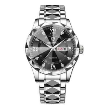 Imagem de Relógio impermeável que brilha no escuro com calendário duplo masculin