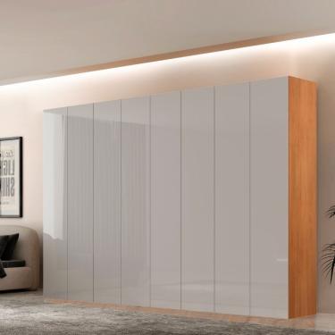 Imagem de Guarda Roupa Casal Alpes Mdf 8 Portas E 4 Gavetas Moderna Naturalle/off White