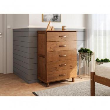 Imagem de Comoda 5 Gavetas Madeira Maciça Imbuia Panama Mpo Imbuia Fosco